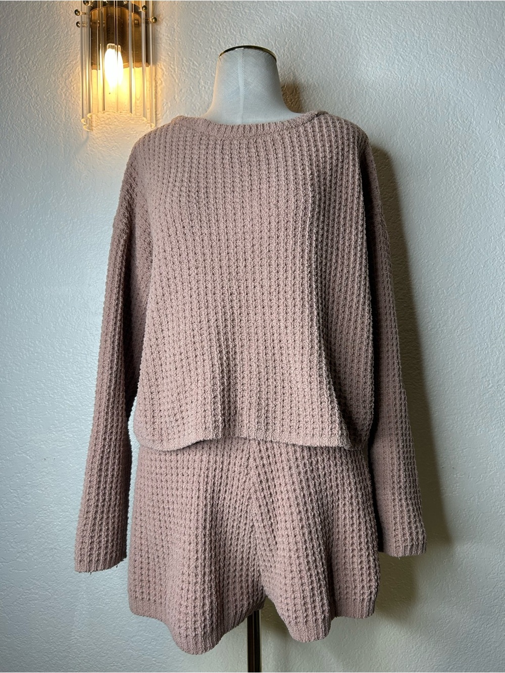 Sincerely Jules Dusty Pink Ribbed Knit Crewneck Set